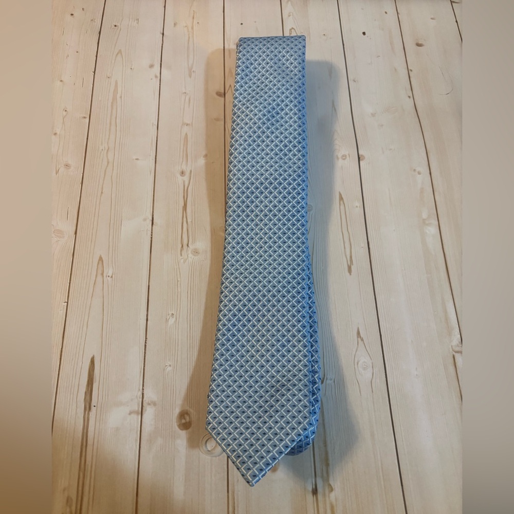 JF J Ferrar Light Blue Geometric Tie Classic Formal Business
